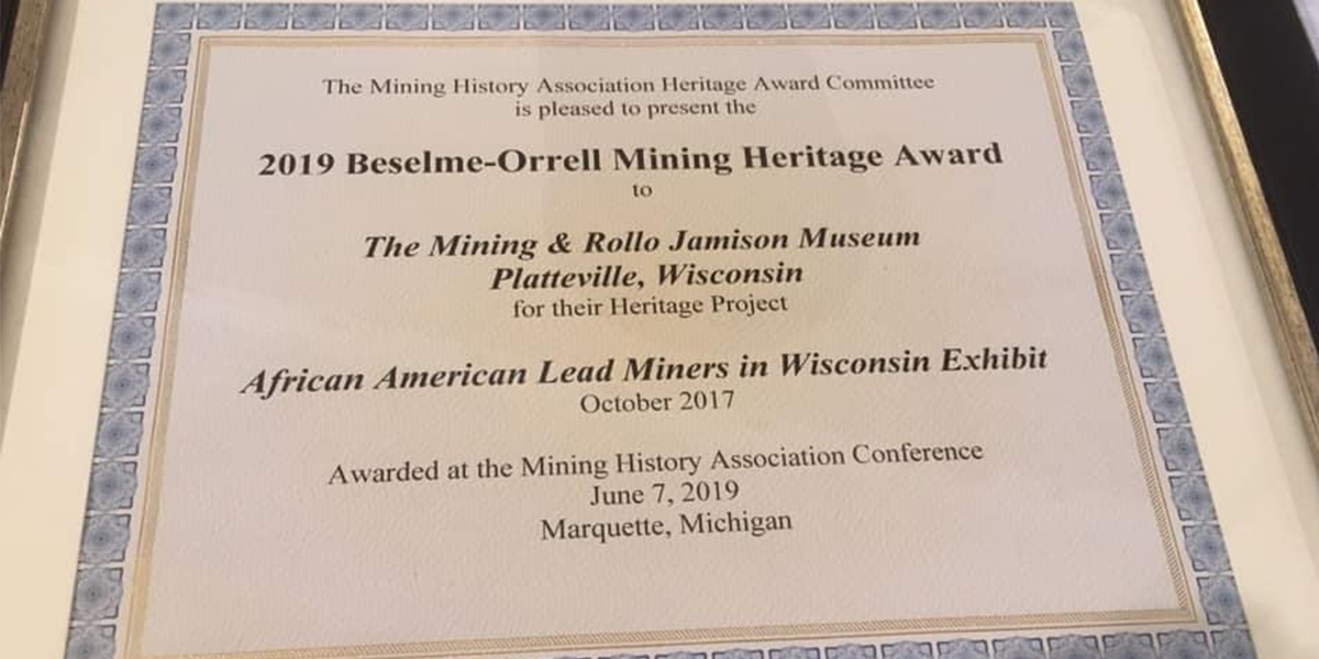 Beselme Orrell Mining Heritage Award