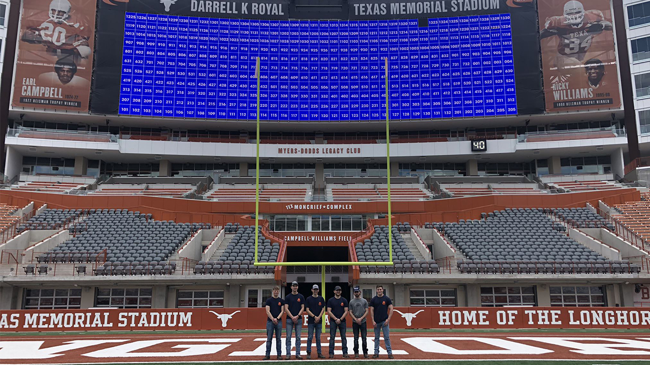 Students toured the University of Texas Darrell K Royal Memorial Stadium.