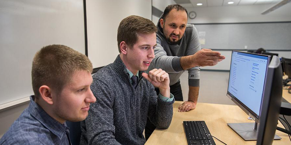 Pictured left to right are Ryan DeBusk, Daniel Zellmer and Dr. Suboh Alkhushayni.