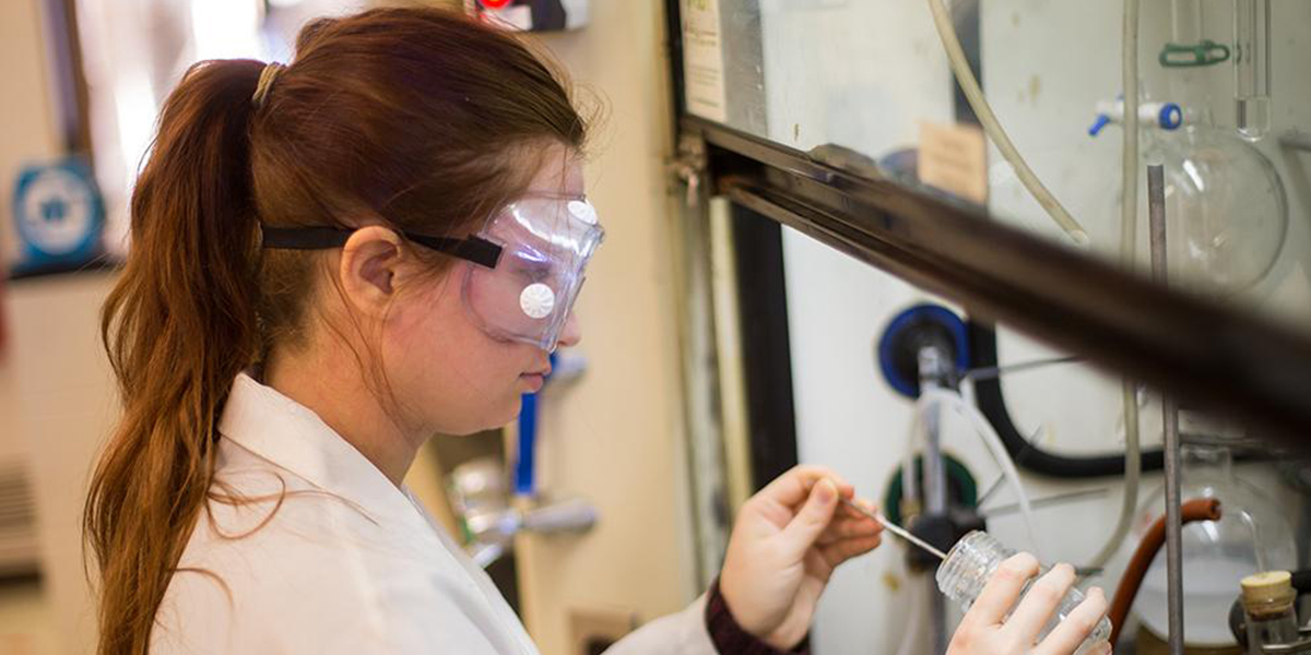 JaLynn Schuh working in the lab