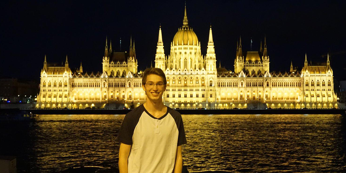 Kyle Engels during his short-term study abroad experience
