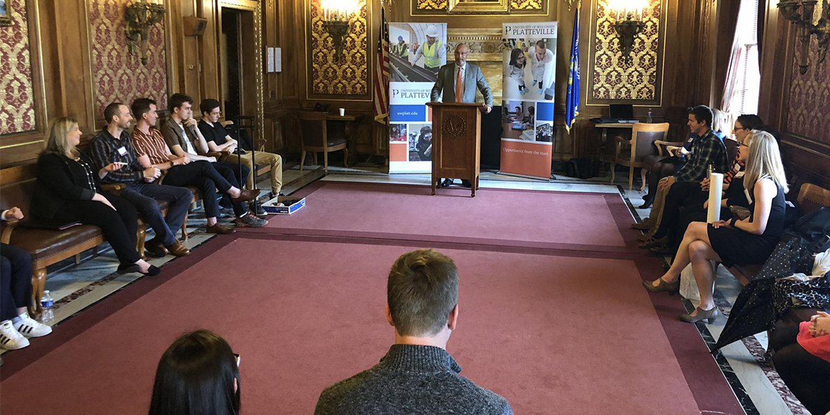 Chancellor Shields speaking at Research on the Rotunda