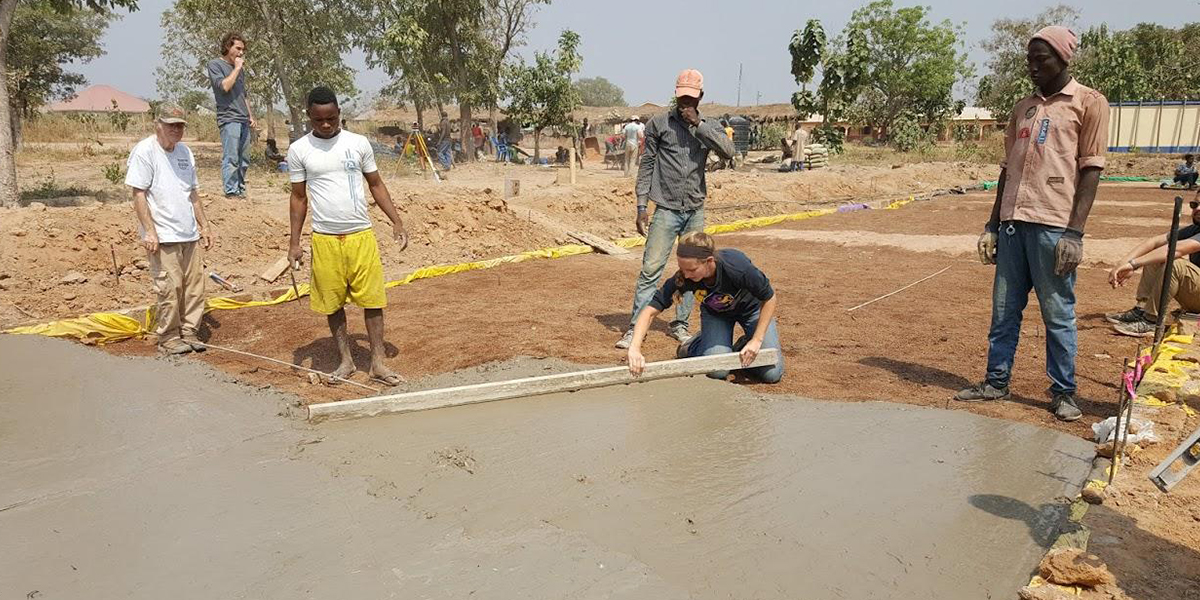 Karisa leveling a slab