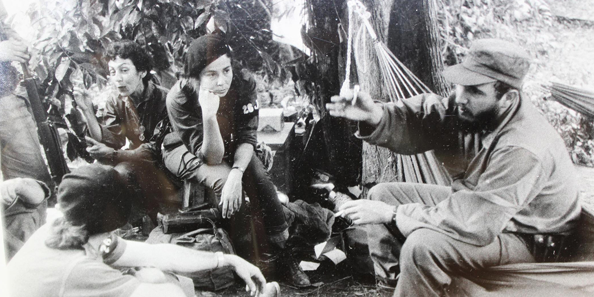 Courtesy Wisconsin Historical Society; Dickey Chappelle collection: Chappelle was a Wisconsin journalist who spent years in Cold War hotspots such as Hungary, Vietnam and Cuba. Here, she is pictured in the Cuban jungle with Fidel Castro back when he was still a rebel. 