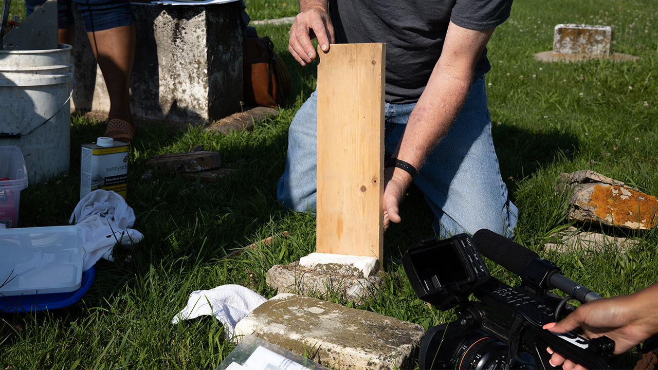 Restoring headstone