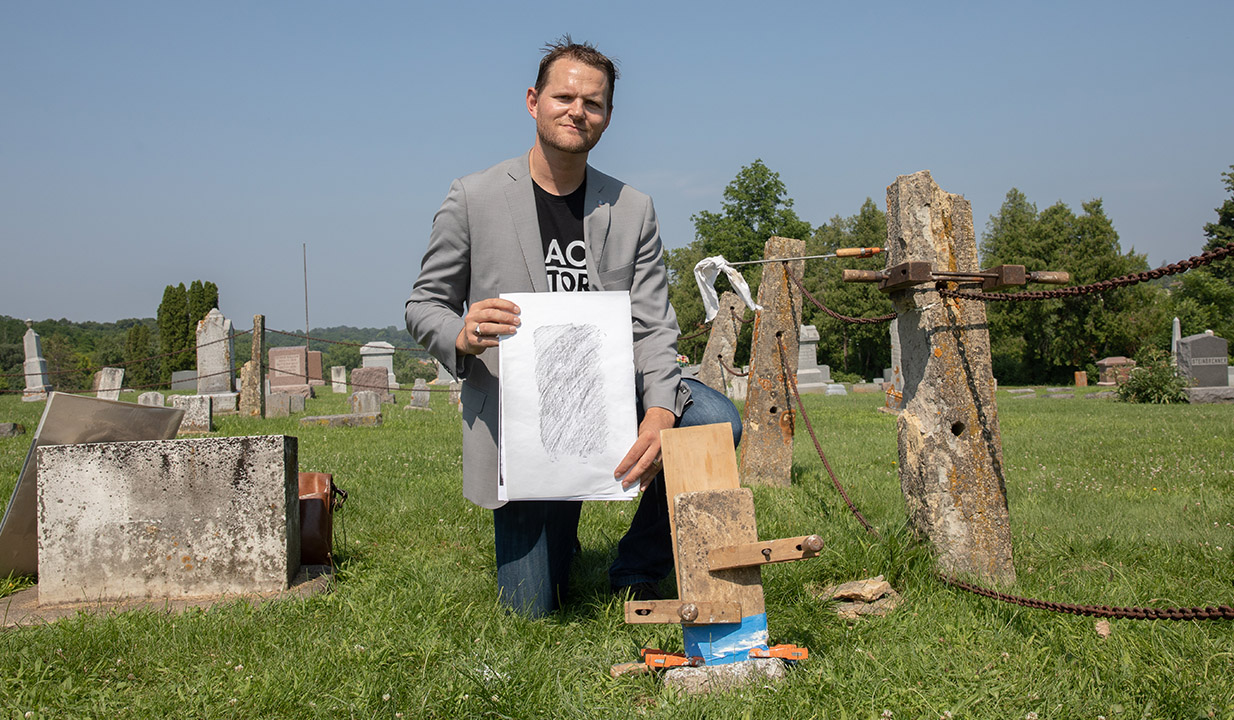 gravestone rubbing