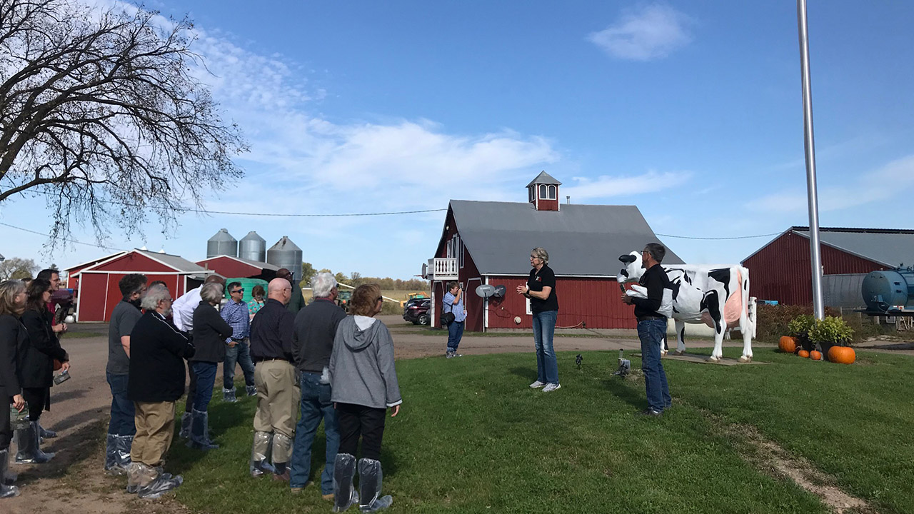 Representatives on a farm