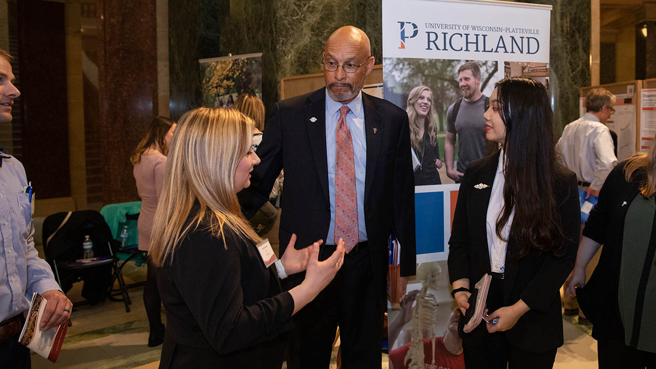 Chancellor with students