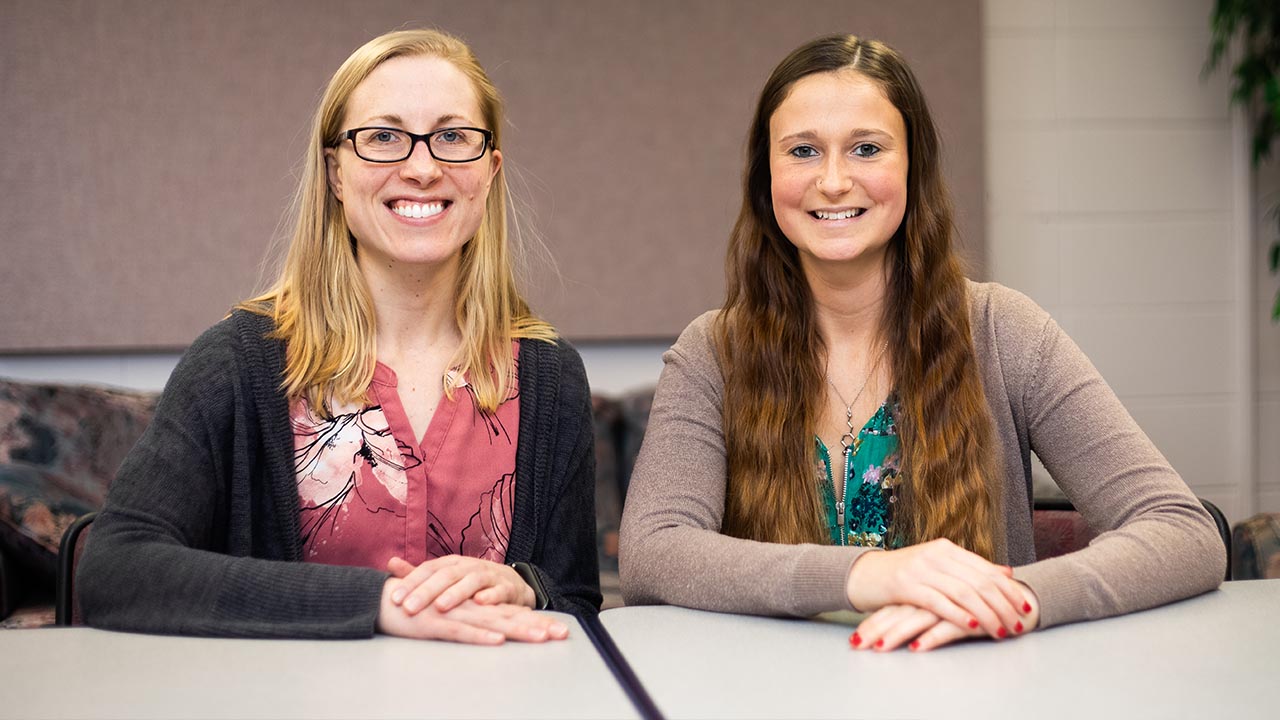 Pictured left to right are Dr. Kameko Halfmann and Dana Mueller.