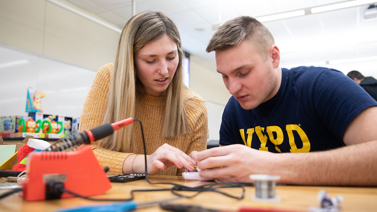 Students working on engineering project