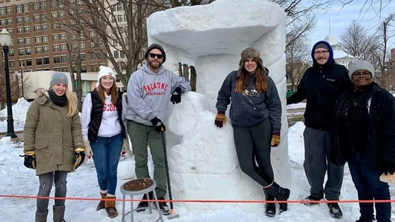 Carousel Snow Sculpture