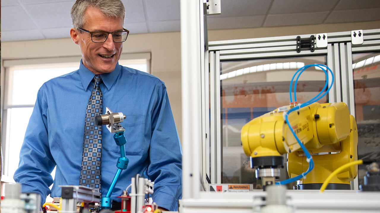 Dr. Harold Evensen in Internet of Things Lab