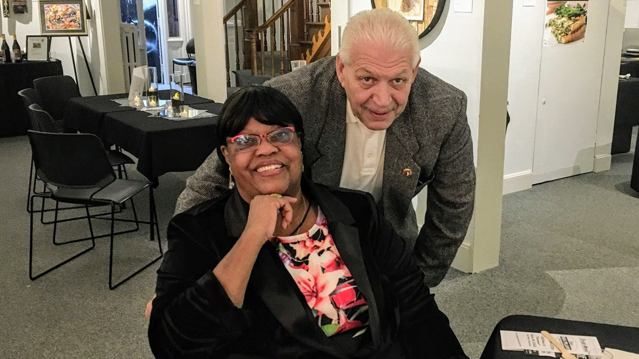 Belinda Sain-Cronin and husband, Jon, at art museum.