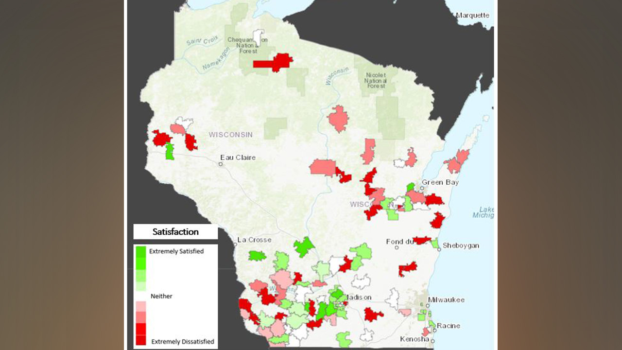 Satisfaction per zip code