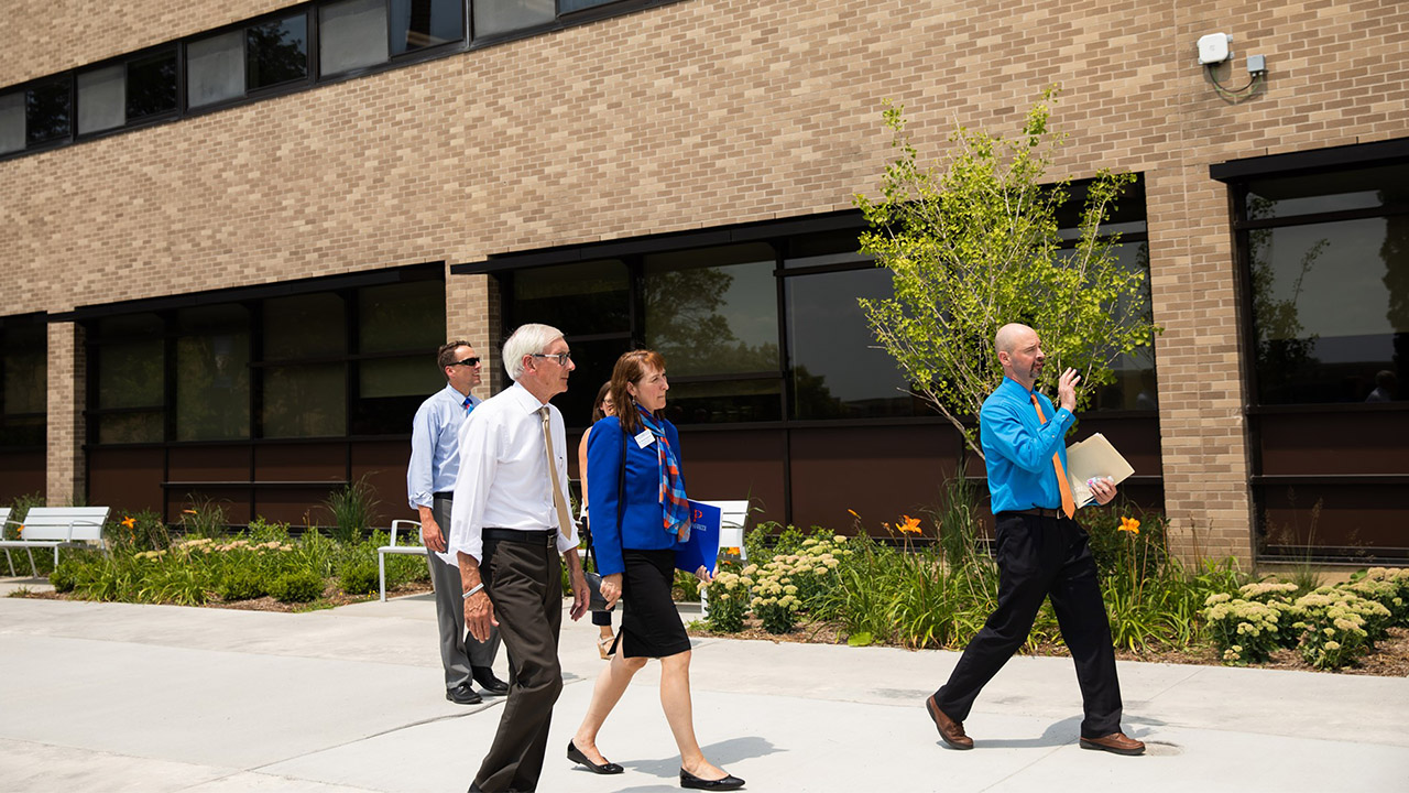 Gov. Evers tours newly renovated Boebel Hall