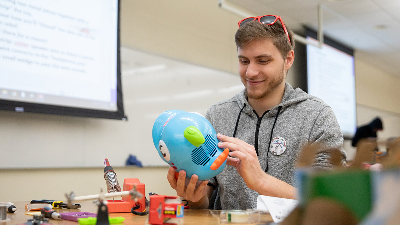 Student working on Toy Hack