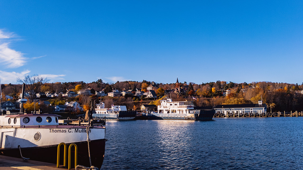 Ferry departs from Bayfield