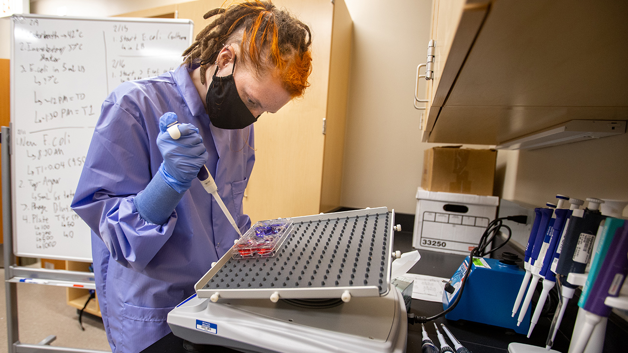 Cassie Kniess in lab