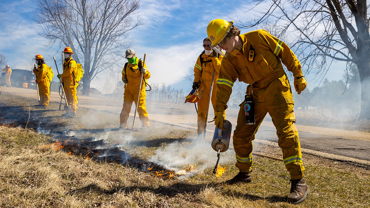 Prescribed burns on campus