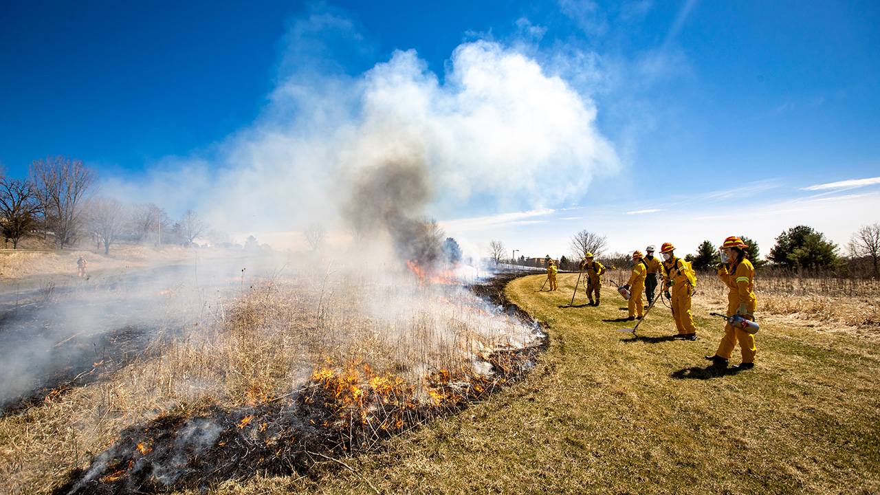 Prescribed burns on campus