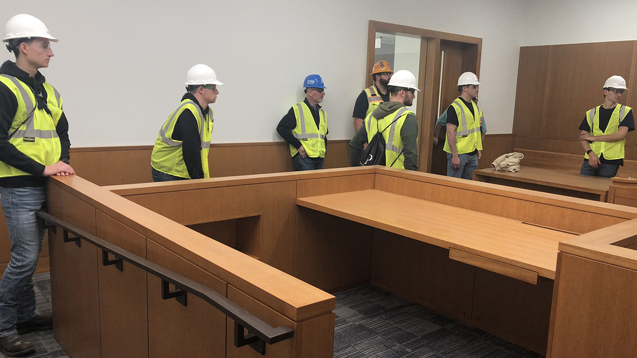 Students tour the Travis County Courthouse.