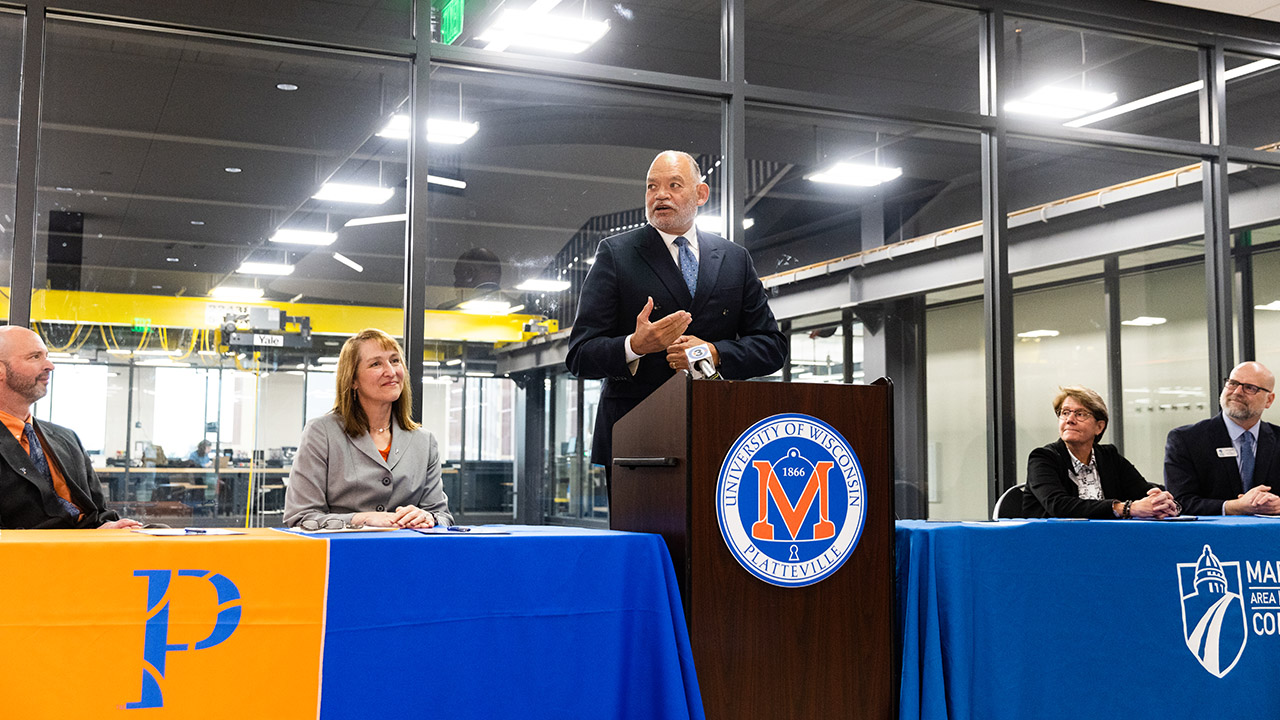 Signing ceremony with Madison College in Sesquicentennial Hall