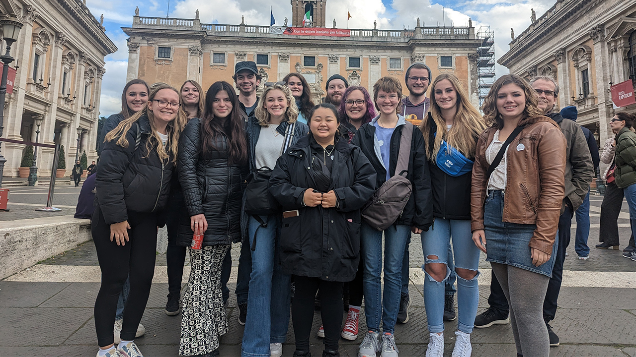 Students in the Art program travel to Rome.