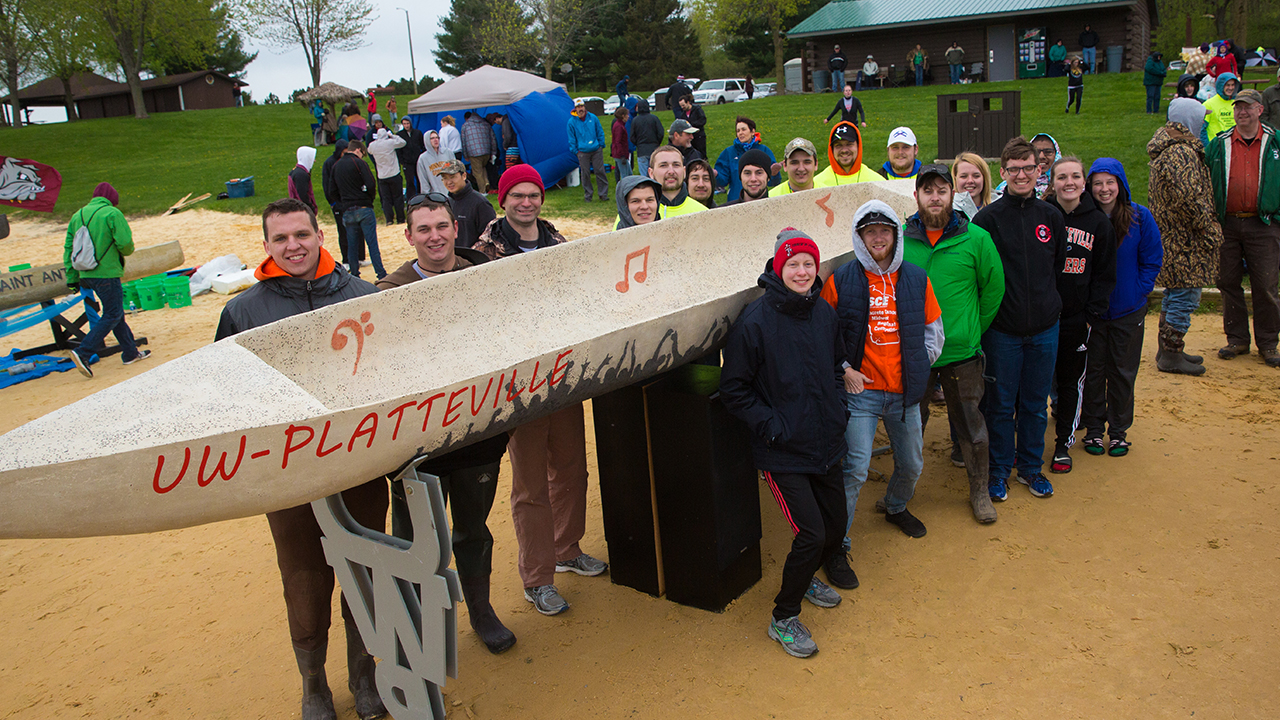 Concrete Canoe regional competition, hosted by UW-Platteville in 2017 at Blackhawk Lake.