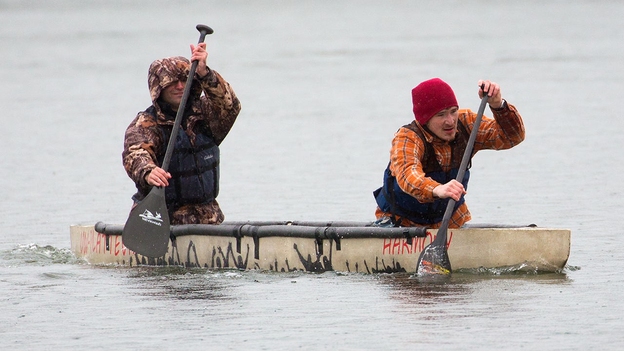 Concrete Canoe regional competition, hosted by UW-Platteville in 2017 at Blackhawk Lake.
