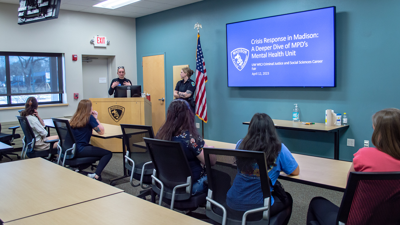 Participants in the new University of Wisconsin Women in Criminal Justice (UW-WICJ) Mentoring Program attended a hands-on Law Enforcement Experience in Madison. 