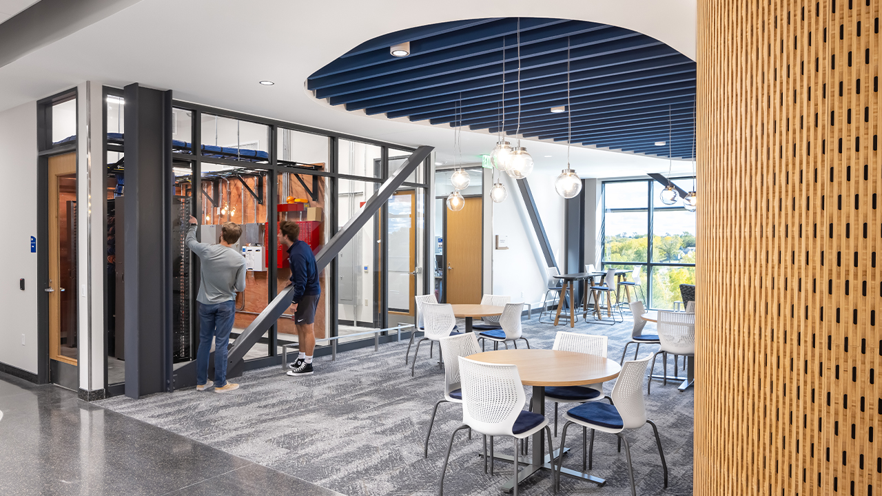 Sesquicentennial Hall showcases its engineering features, embodying the concept of 'Building as a Learning Tool.'
