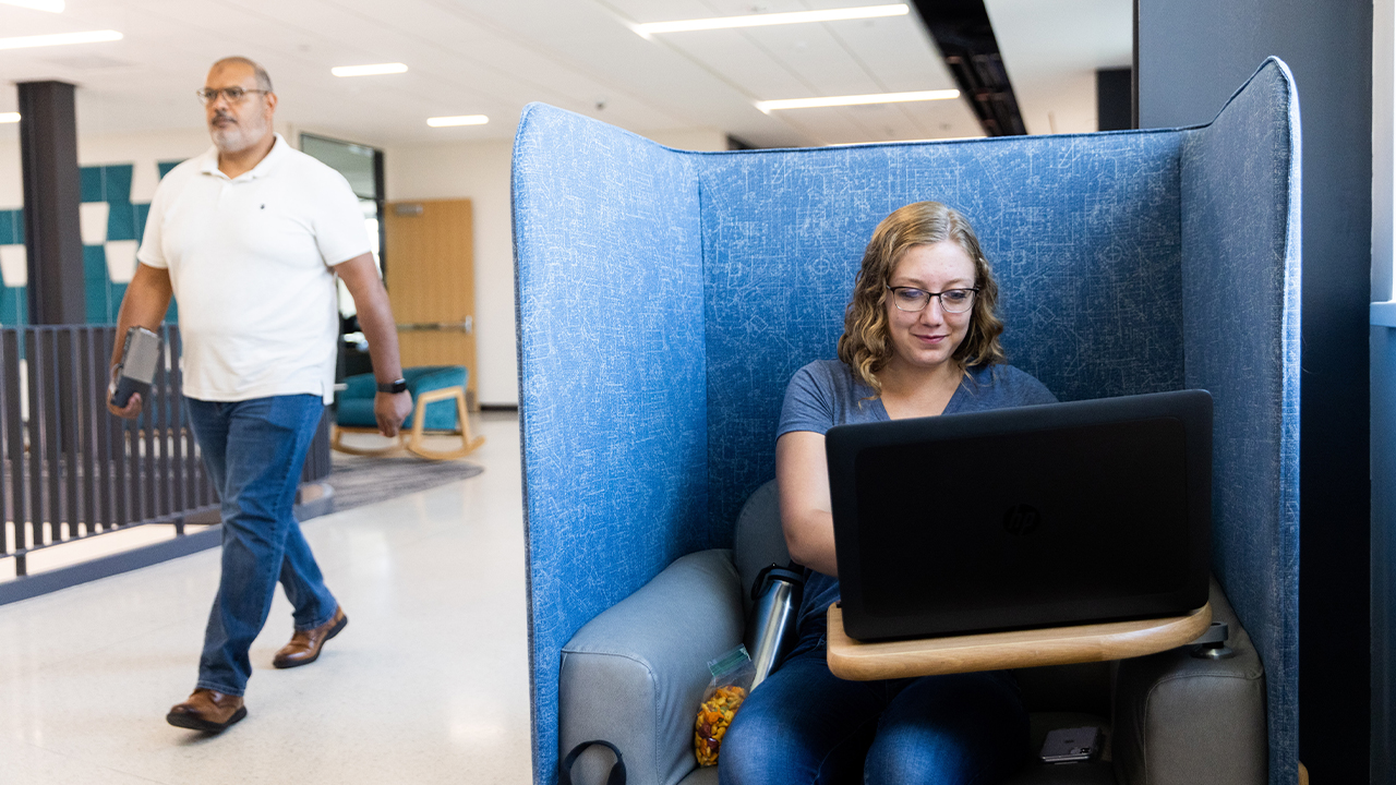 “Student input was most helpful in being at the table literally when selecting furniture,” said Dr. Philip Parker, dean of the College of Engineering, Mathematics and Science.