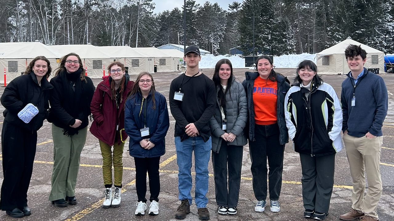 UW-Platteville students braved extreme temperatures to take part in this first-ever cold weather exercise.