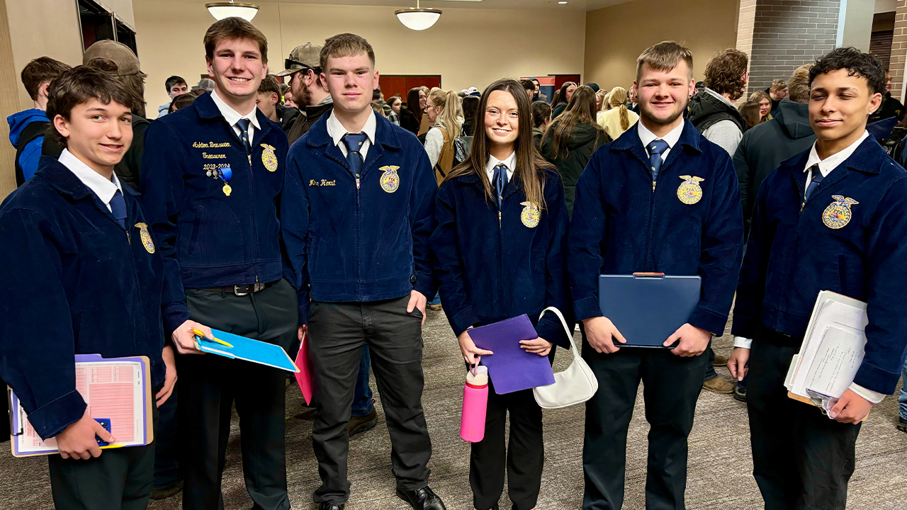 Members representing the Cuba City and Randolph Cambria-Friesland FFA chapters.