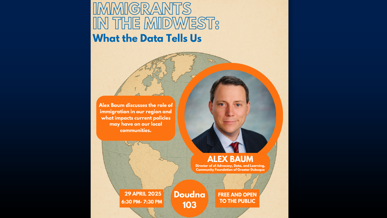 Alex Baum will explore the relationship between immigrants and the economic success of local Midwestern communities.