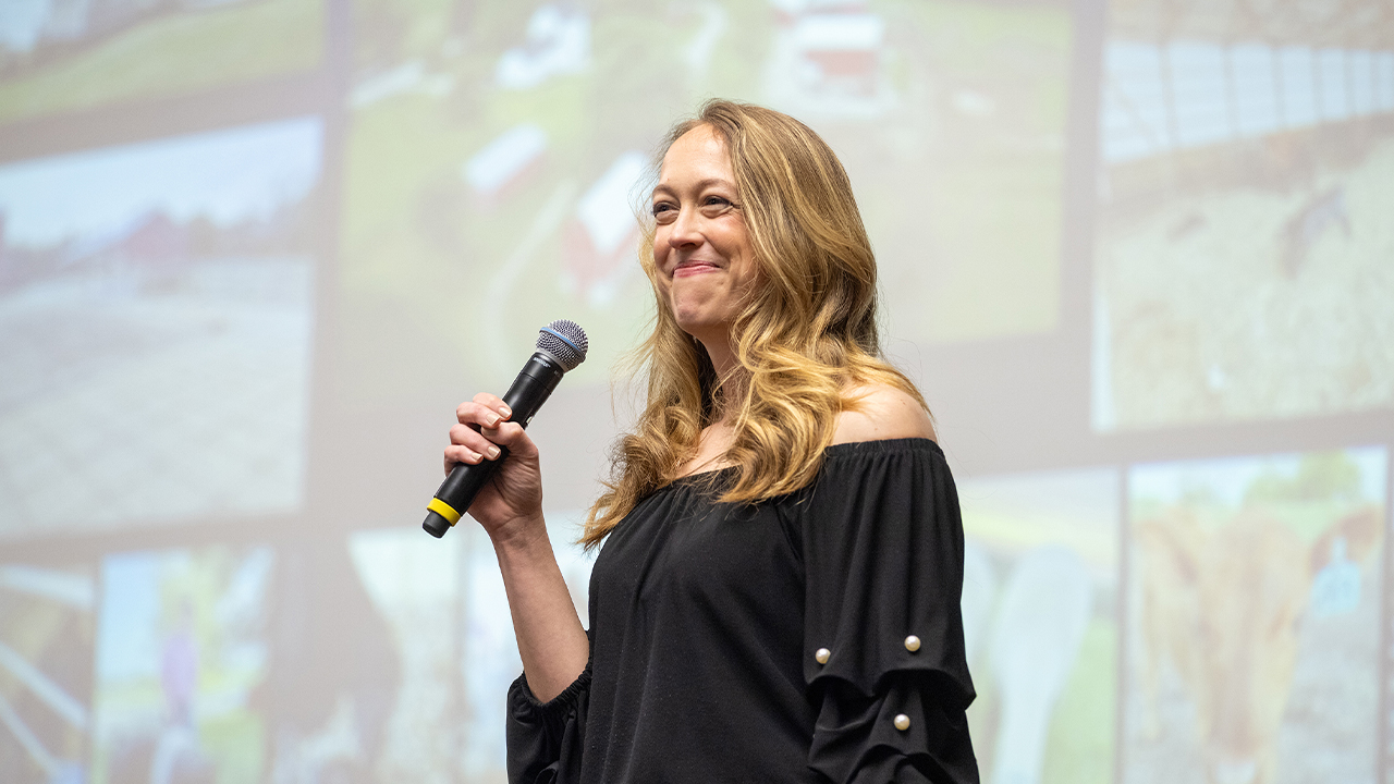 Keynote speaker and alumna Livia Doyle emphasizes the roots of rural education, explaining, “When you talk about rural education, the base and foundation is agriculture.”