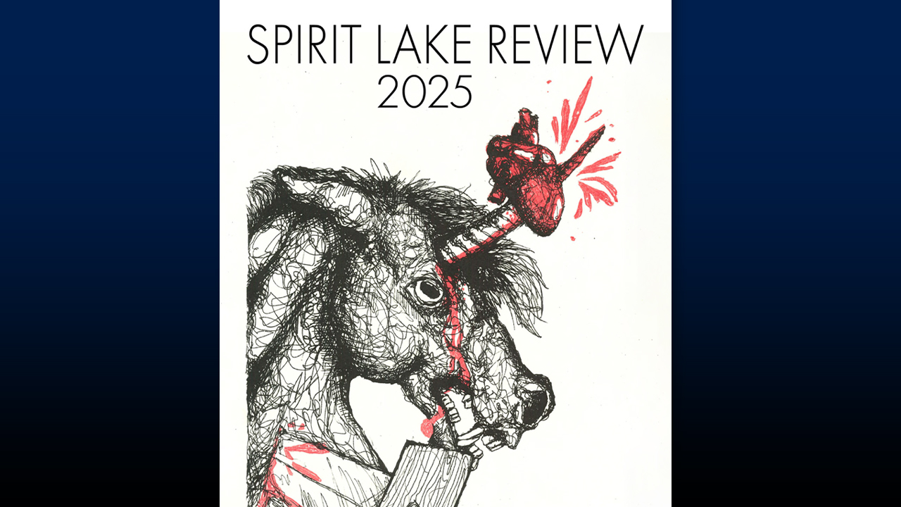 The cover of the 2025 issue of “Spirit Lake Review” was designed by Jada Brylski and Thomas Wertel. Jada Brylski created the image.