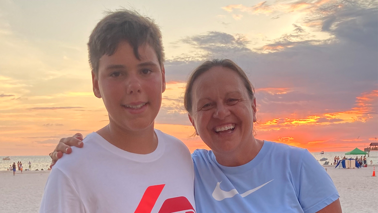 Ljumanovic and her son, Luka, on Clearwater Beach, summer 2024.