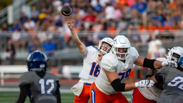 UW-Platteville quarterback Nathan Uselding throws a pass during a game against the University of Dubuque on Sept. 13, 2025