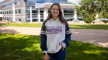 UW-Platteville junior Ava Neis poses on campus.