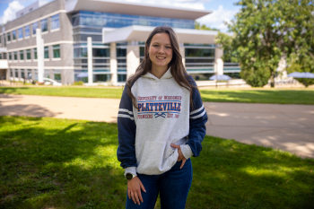 UW-Platteville junior Ava Neis poses on campus.