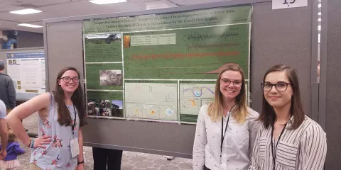 Students presenting at the geography conference