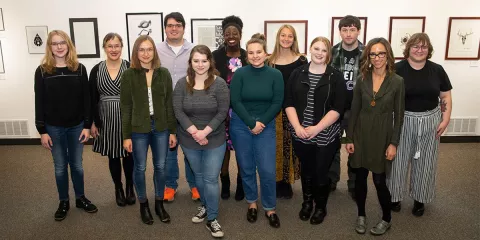 Student winners pictured with Yasmin Boakye, Dr. Stormy Stipe, and Dr. Kara Candito.