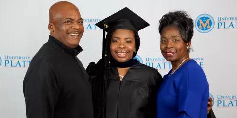 Asia attended the Division of Professional Studies’ spring 2018 commencement reception with her parents.