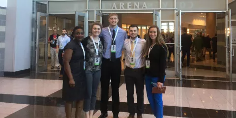 Dr. Lucie Kadjo, Amalia Adrian, Justin Fox, Jordan Burns and Carlie Rademacher