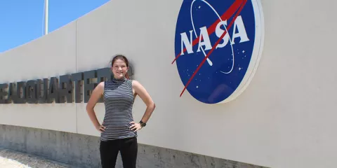 Eva Birtell outside of NASA