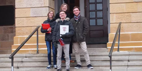 On the steps of Bascom Hall