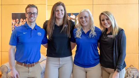 Student Event Organizers Wes Williams, Abby Doyle, Lauren Swanson and Laini Taylor