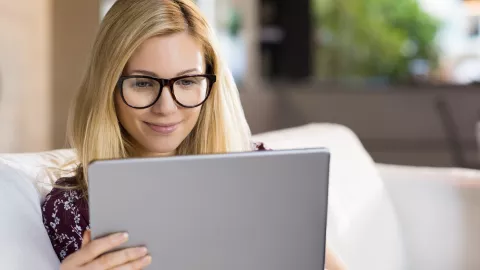 Student with laptop