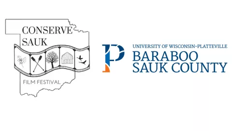 Conserve Sauk Film logo and UW-Platteville Baraboo Sauk County Logo